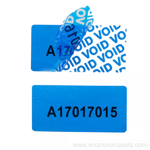Secure numbered tamper evident seal label sticker